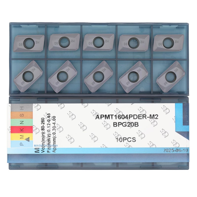 CDBP APMT1604PDER-M2 Carbide Milling Inserts for Shoulder Milling Steel, Stainless Steel & Cast Iron - R0.8mm, 10 Pcs - Image 1
